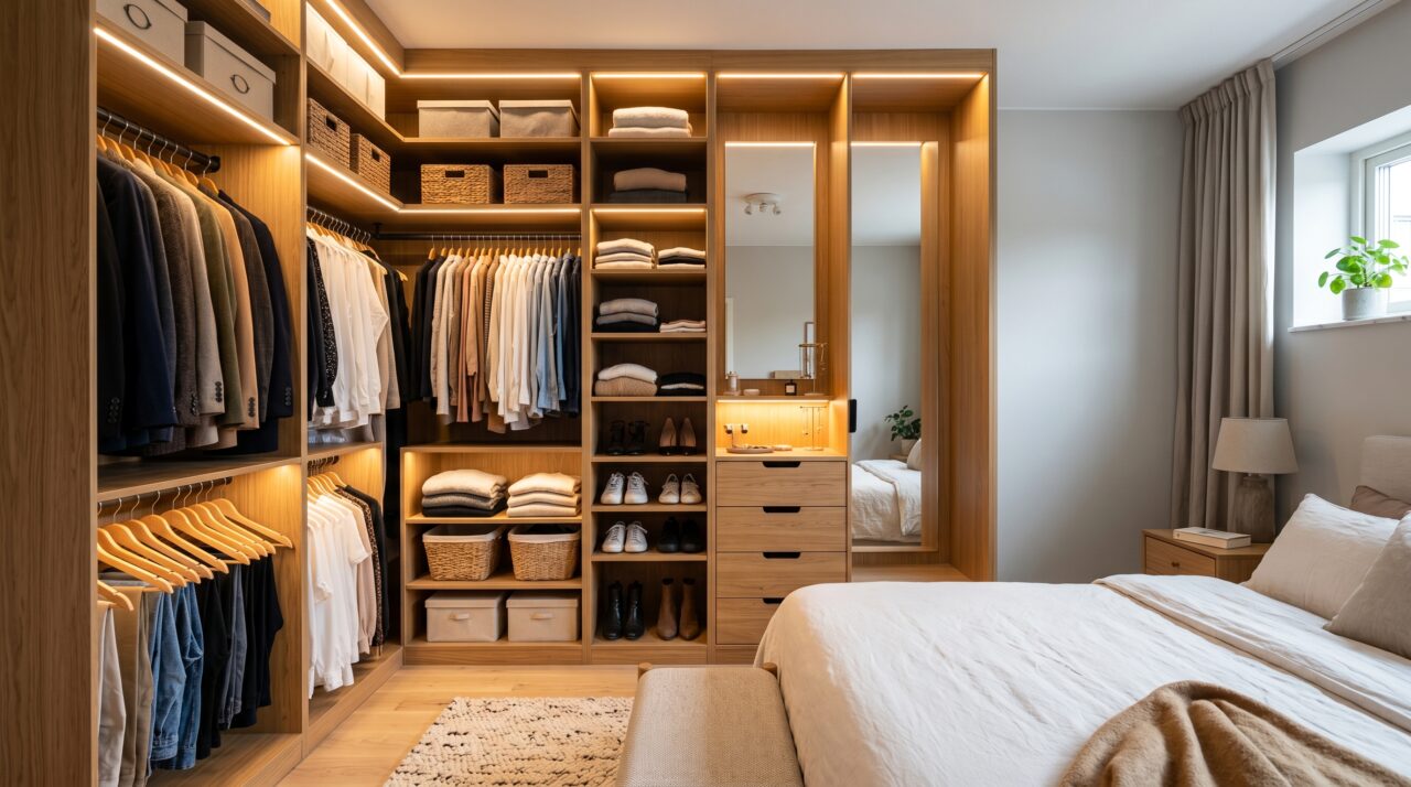 Custo e planejamento para transformar um quarto de 10 m² em closet.