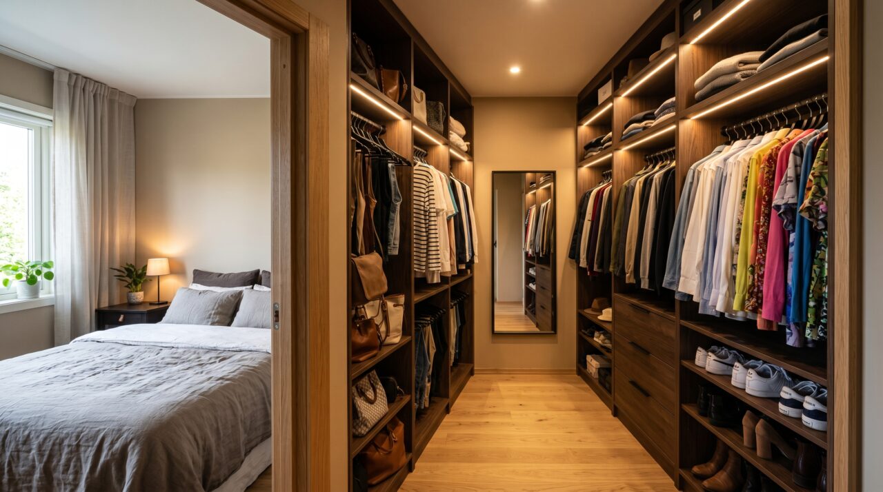 Custo e planejamento para transformar um quarto de 10 m² em closet.