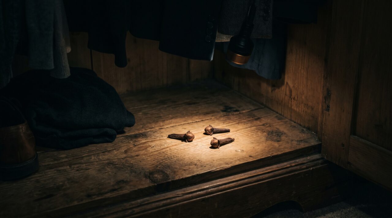 Colocar três cravos-da-índia no fundo do guarda-roupa à noite