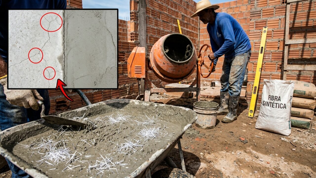 Misturar fibra sintética ao concreto, para que serve e por que essa técnica está ganhando espaço nas obras