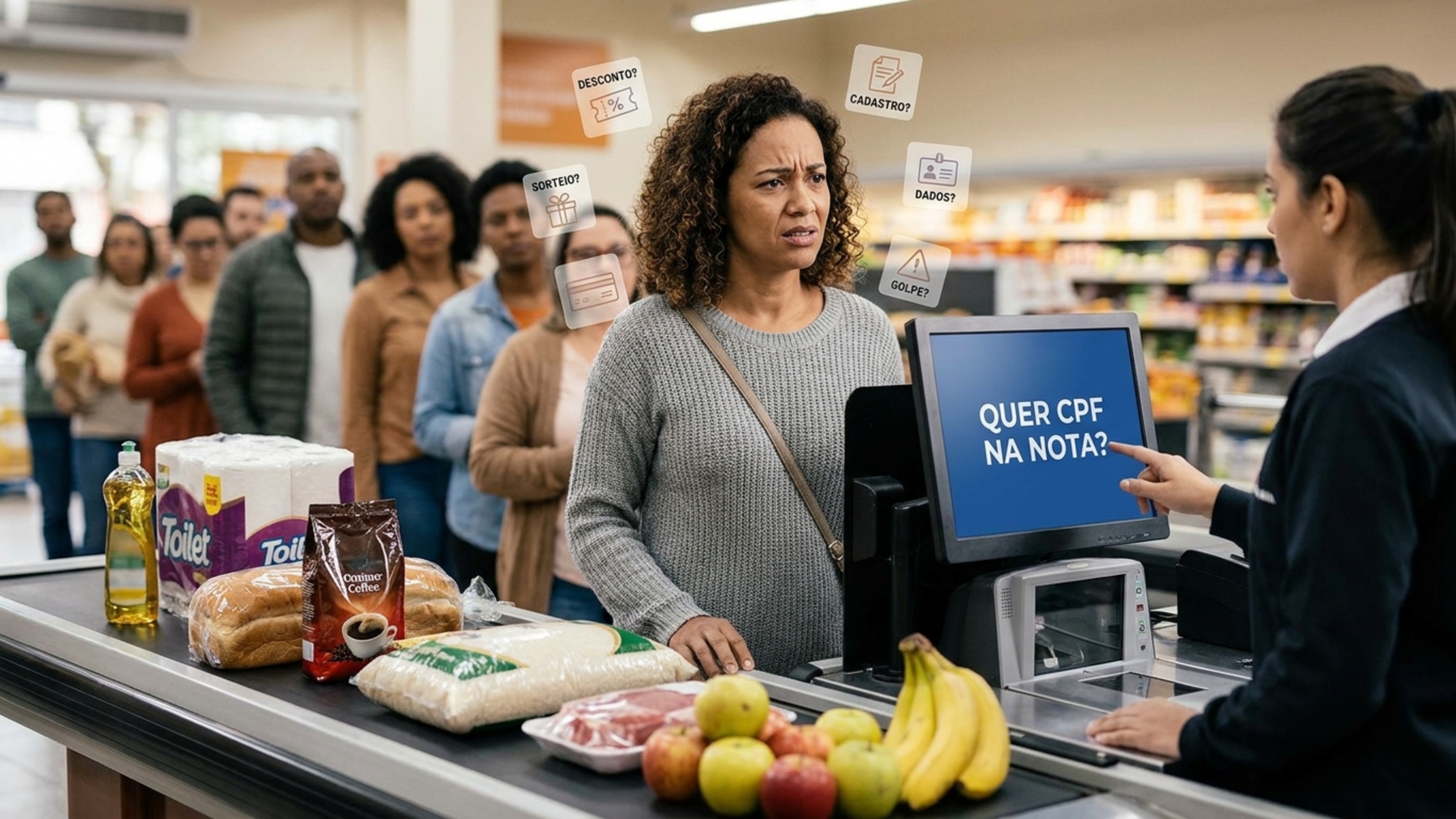 Receita Federal faz comunicado para brasileiros que informam o CPF em compras no mercado
