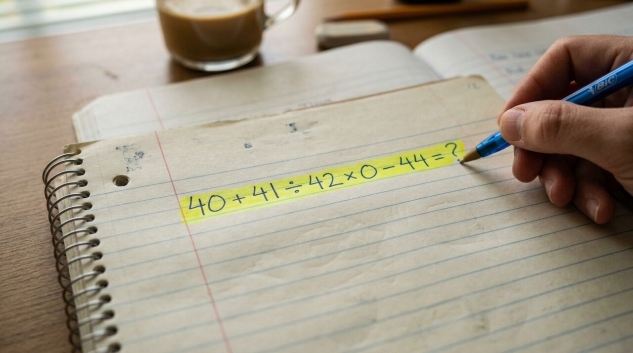 Você consegue resolver 40 + 41 ÷ 42 × 0 – 44 em menos de 31 segundos?