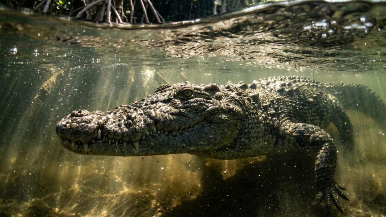Podendo atingir 6 metros de comprimento e pesando mais de uma tonelada, o maior réptil vivo do planeta caça com a mordida mais poderosa do mundo