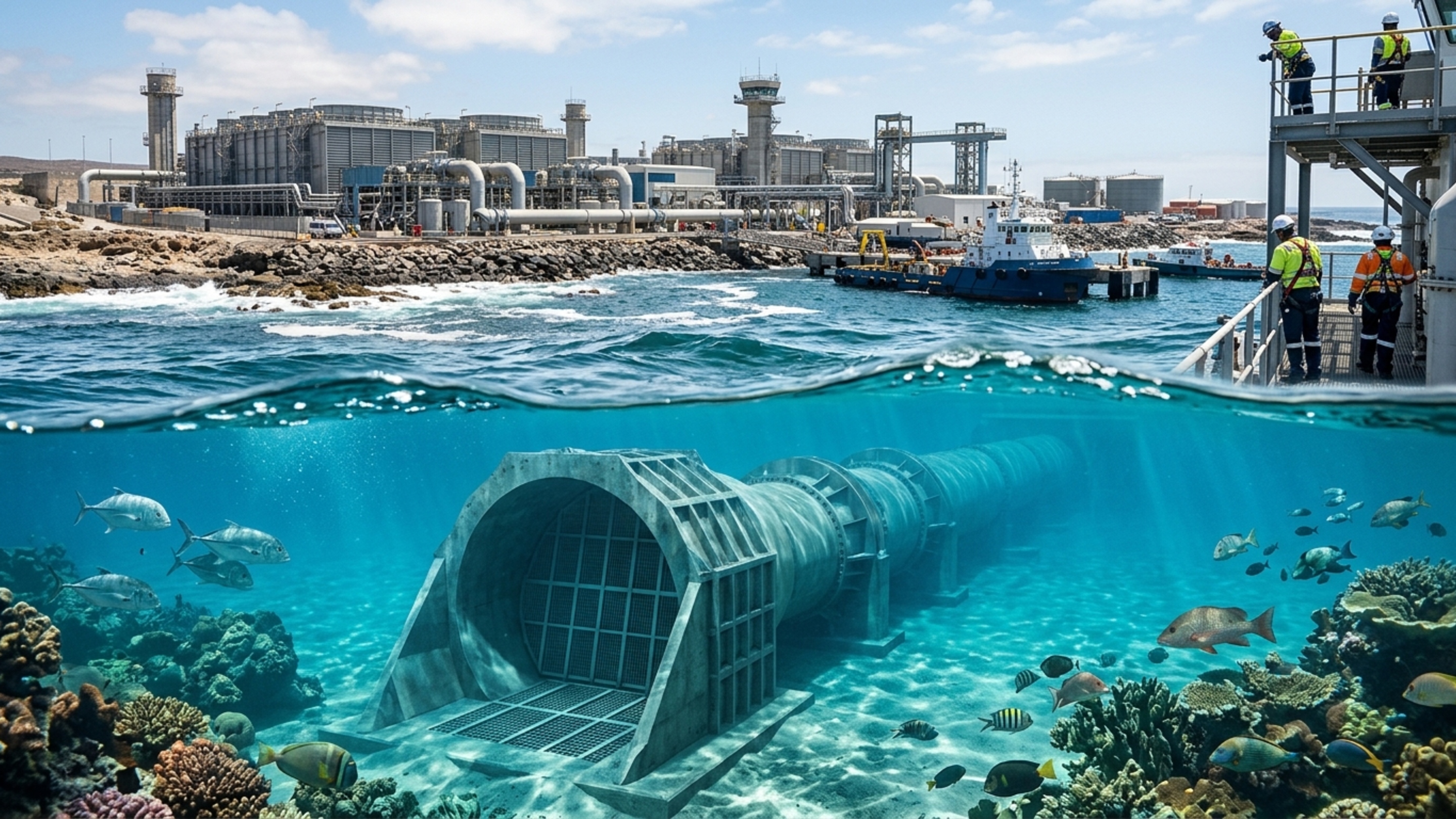 O fim da seca usando oceano como fonte de água potável: como um país instalou dutos submarinos de 340 metros no Atlântico e o que isso significa para o Brasil e o mundo