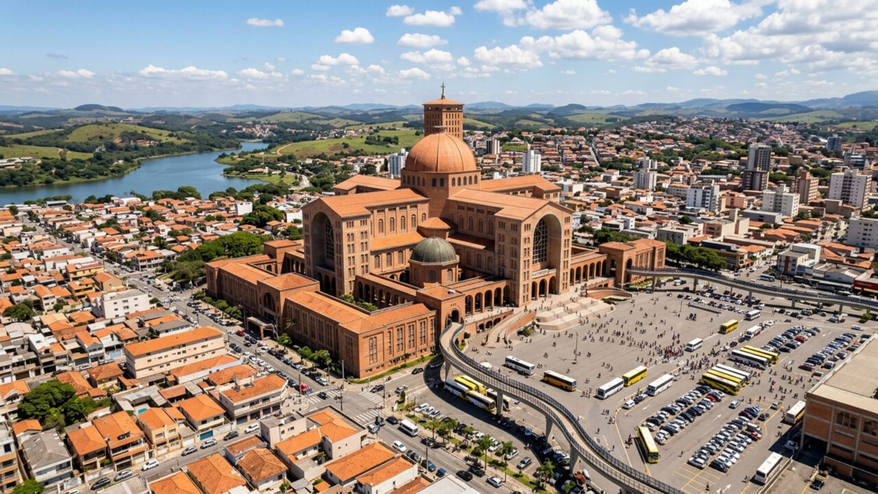 Com área construída de 143 mil m² projetada por Benedito Calixto Neto em 1955, a basílica paulista tornou-se o maior santuário mariano do mundo