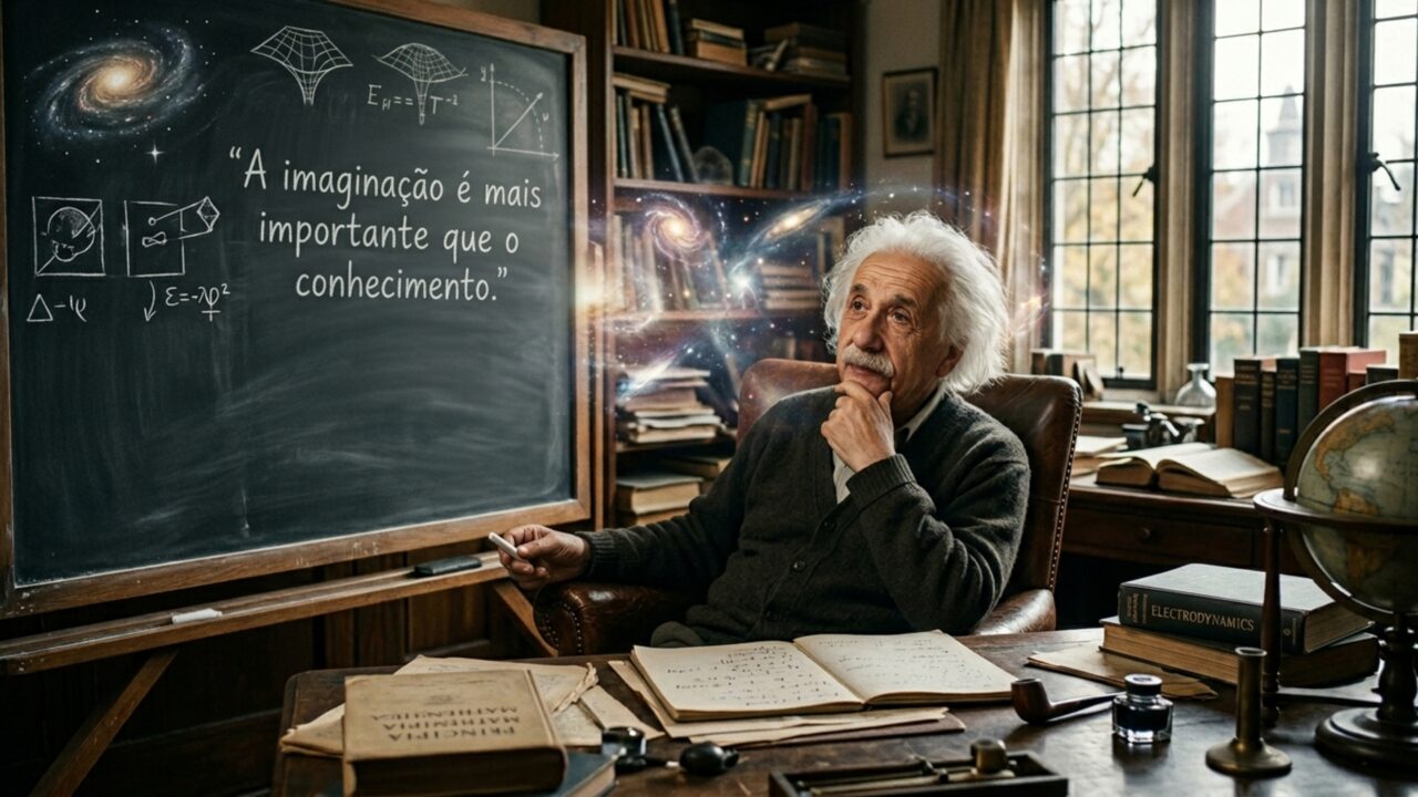 Albert Einstein diz: “A imaginação é mais importante que o conhecimento. O conhecimento é limitado. A imaginação envolve o mundo”