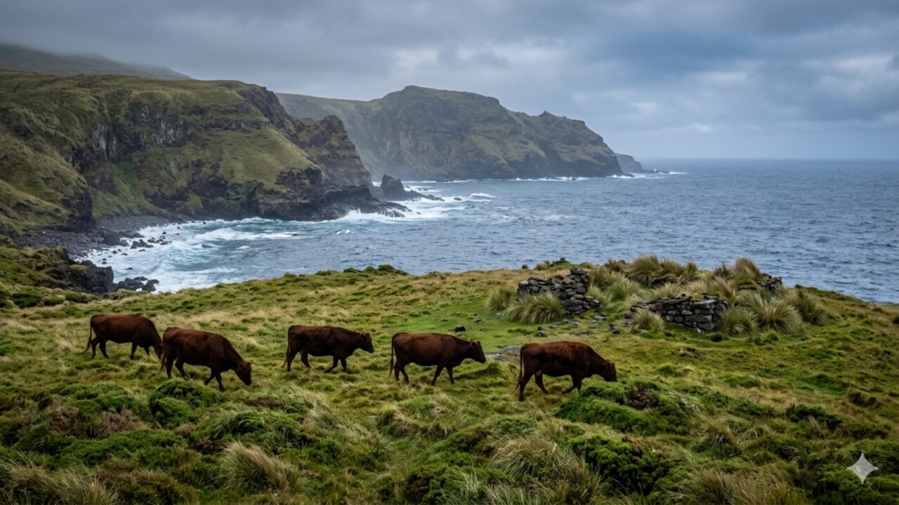 Em 1871, um fazendeiro abandonou cinco vacas em uma ilha remota. 130 anos depois, cientistas analisaram seu DNA e eles congelaram
