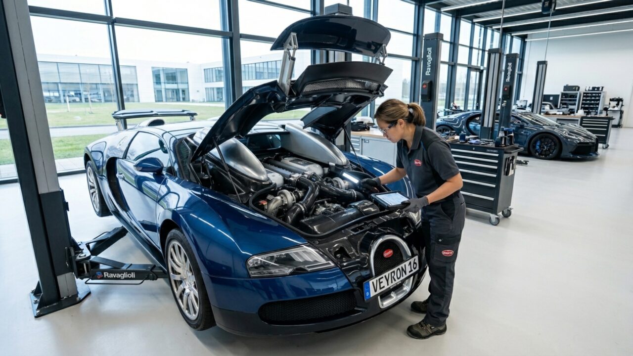 Quanto custa a manutenção mecânica brutal de um Bugatti Veyron que derrete os pneus na velocidade máxima?