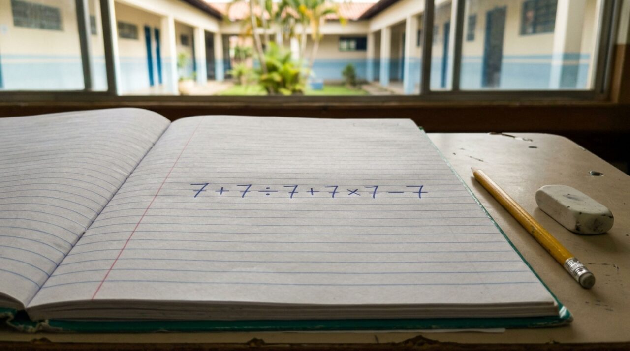 A conta 7 + 7 ÷ 7 + 7 × 7 – 7 parece feita para criança até metade das pessoas errarem