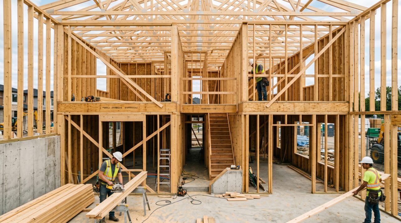 Construção a seco com o sistema construtivo wood frame no Brasil.