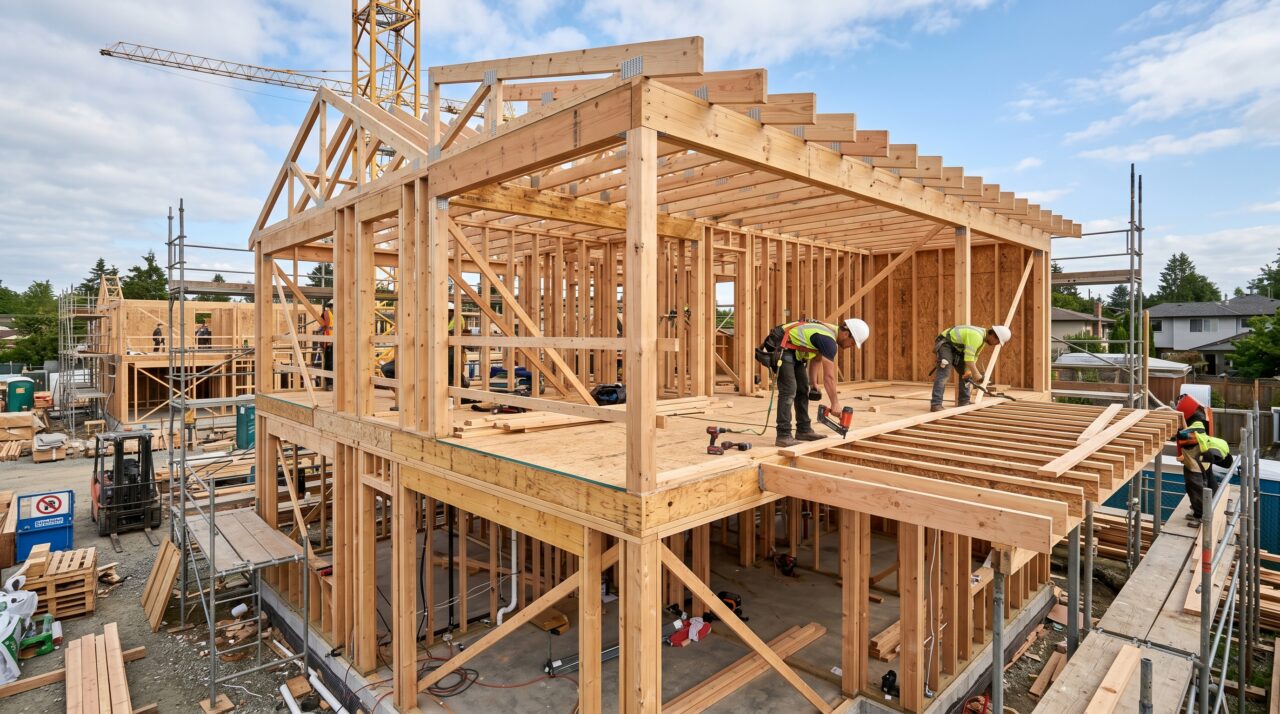 Construção a seco com o sistema construtivo wood frame no Brasil.
