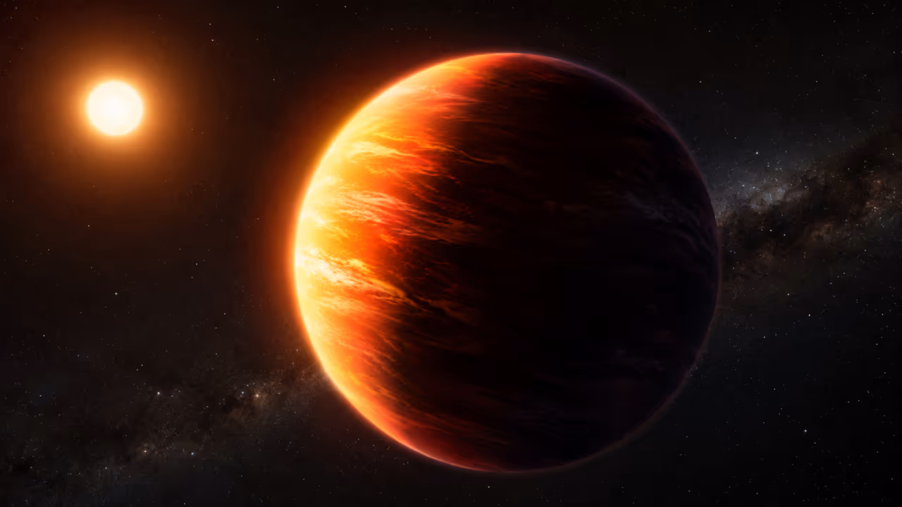 JWST revela divisão extrema em planeta infernal e mostra que nem o amanhecer é igual ao anoitecer