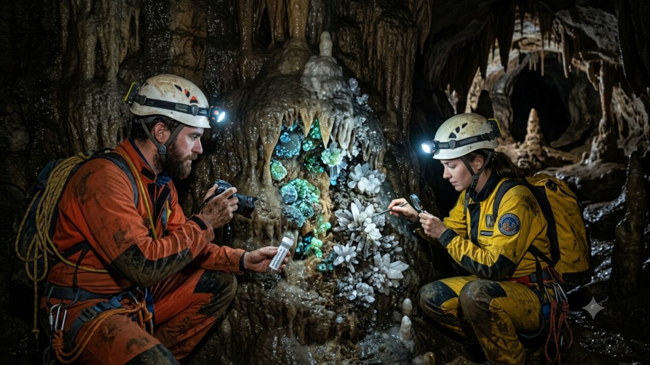 Exploração em caverna a 1.700 metros de profundidade revela seres vivos capazes de converter CO₂ em pedra