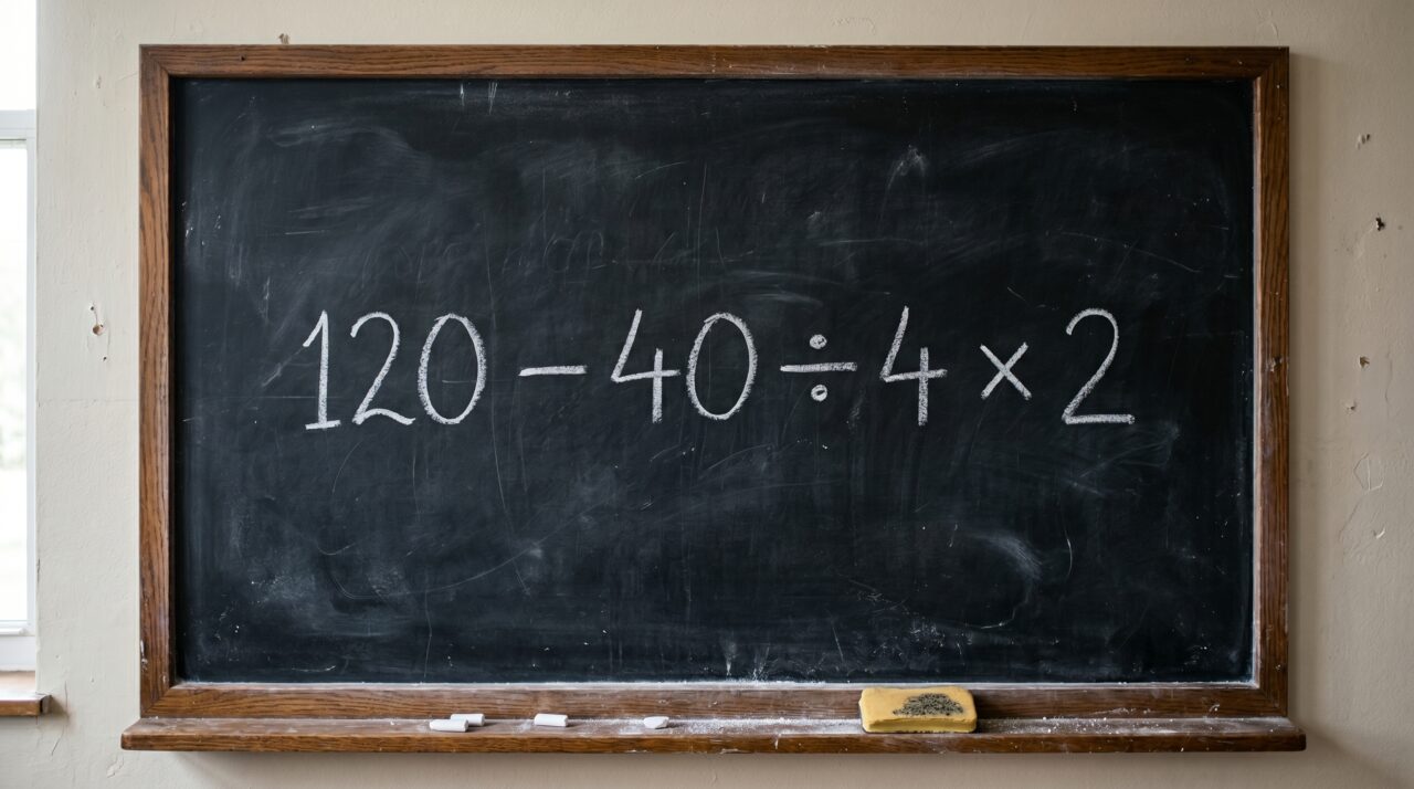 O teste de lógica que parece inofensivo, mas está quebrando a cabeça da internet: 120 – 40 ÷ 4 × 2