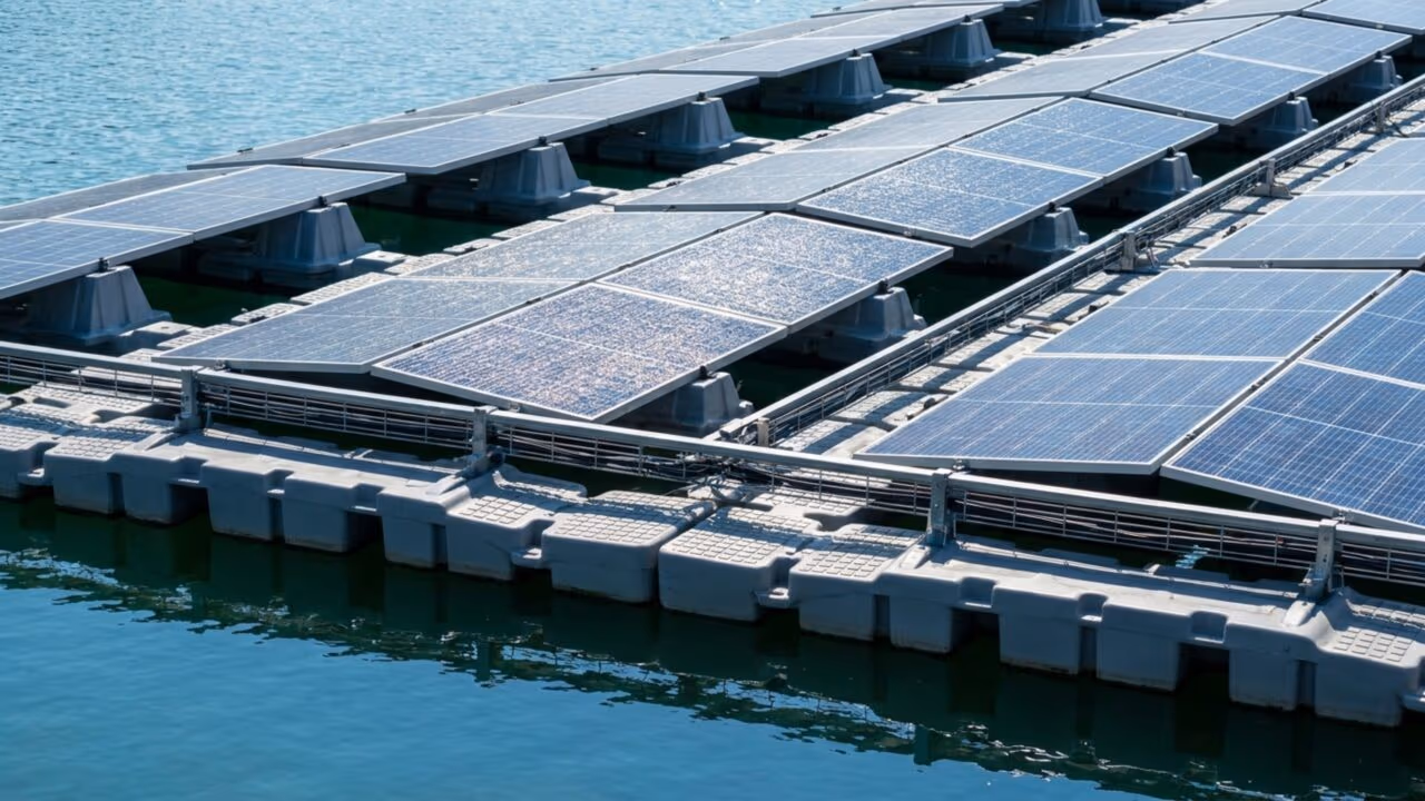 Engenheiros japoneses montaram 50.904 painéis solares num lago para gerar eletricidade e poupar 30% de água