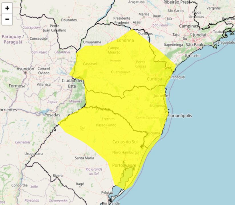 Forte tempestade é esperada nas regiões Sul e Sudeste do Brasil nesta 3°feira, 30; proteja-se