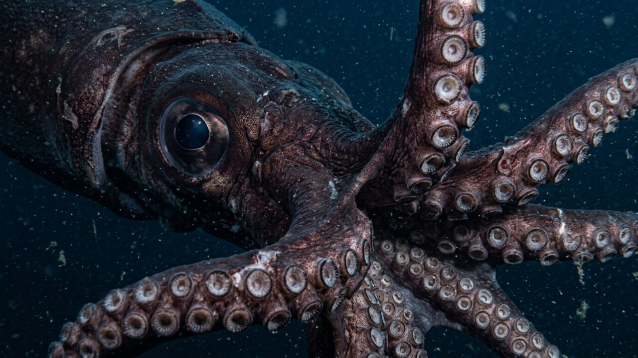 Habitando a escuridão abissal a 1.000 metros de profundidade e ostentando olhos de 30 centímetros, o molusco gigante é uma lenda viva do oceano