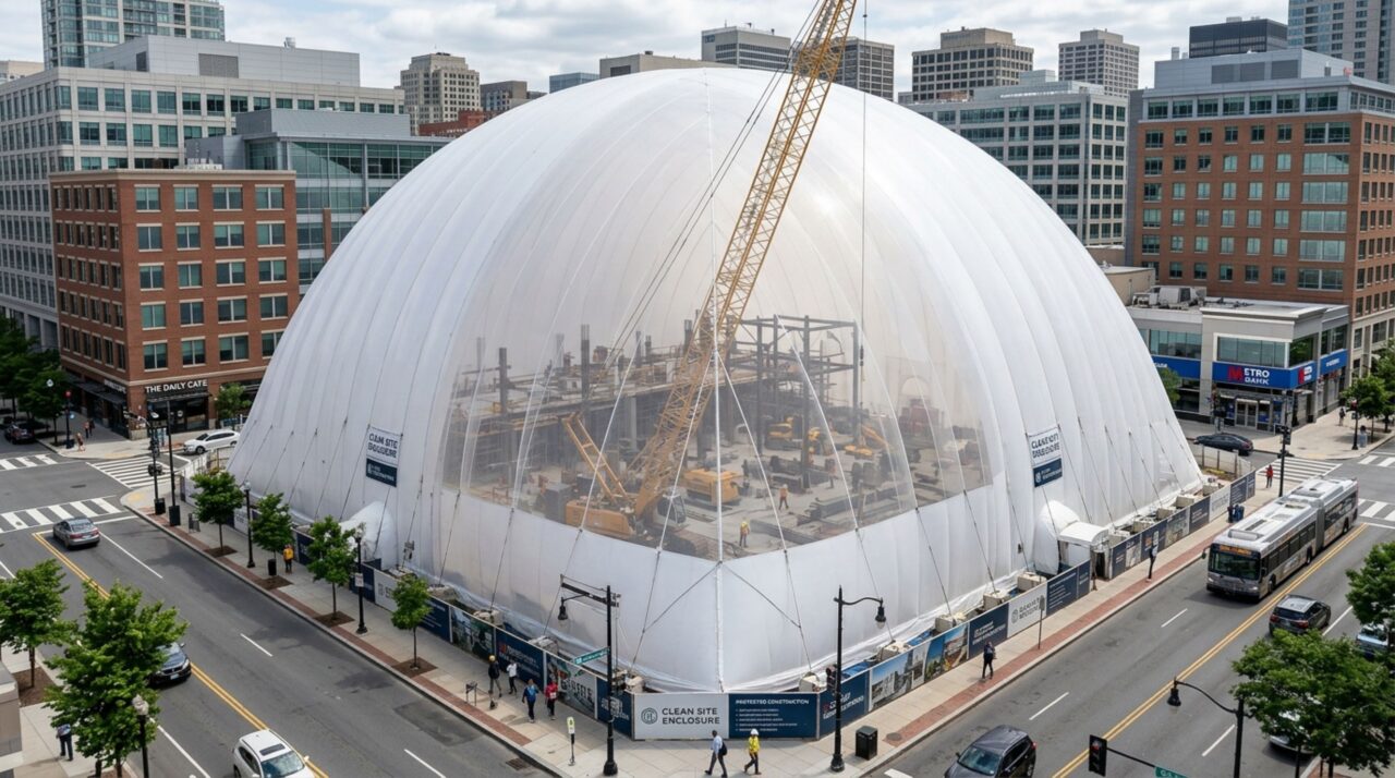 Usando balões de ar gigantes, a China resolveu um dos maiores problemas das obras em cidades grandes