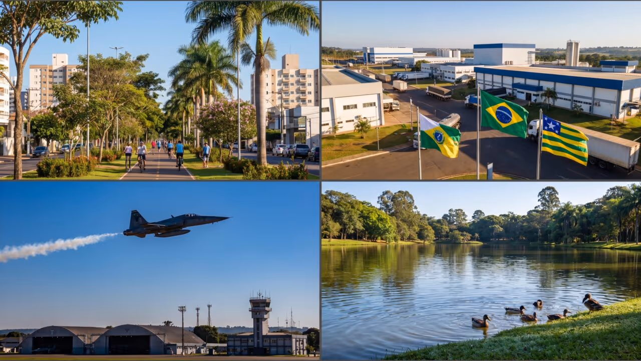 A cidade entre Brasília e Goiânia que voa alto em qualidade de vida: uma base aérea e o segundo maior polo farmacêutico do país