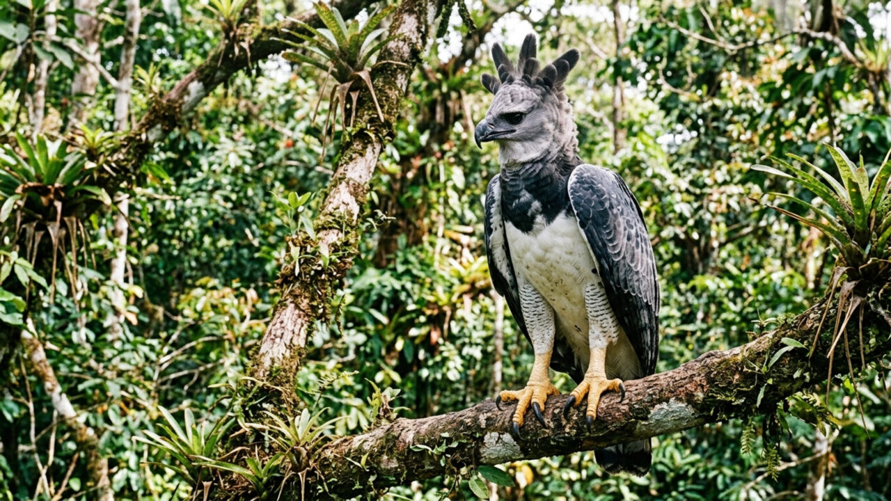 A monumental ave de rapina com garras de 9 centímetros maiores que as de um urso-cinzento, que domina o topo das florestas tropicais das Américas