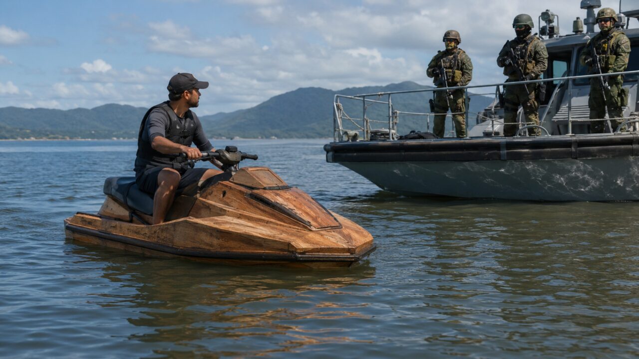 Homem constrói jet ski de madeira, é abordado pela Marinha e se dá mal: “existem normas e regulamentações”