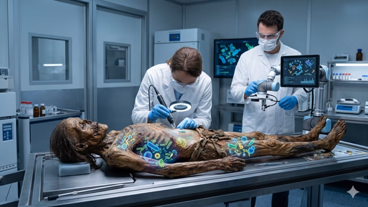 Homem de gelo congelado há 5.300 anos carregava micróbios vivos, revelam os cientistas
