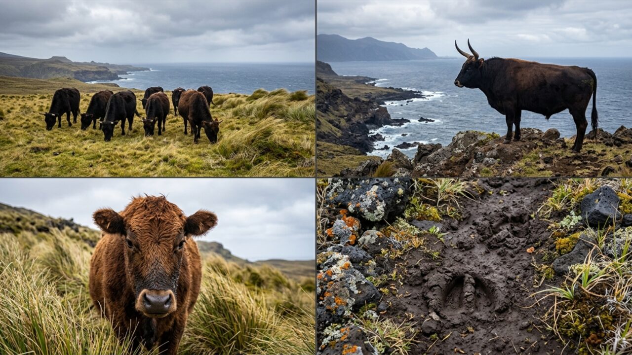 Fazendeiro abandonou 5 vacas em ilha e elas se multiplicaram para 2.000 em 130 anos