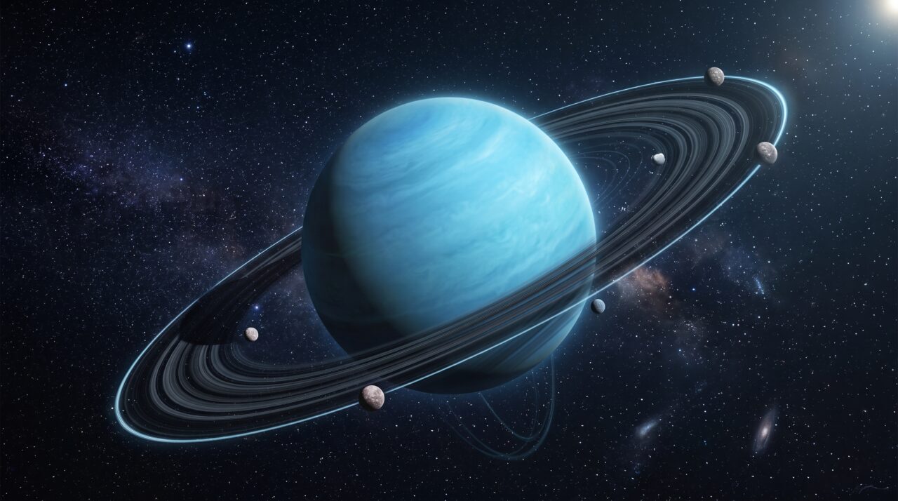 Uma lua de apenas 10 quilômetros de diâmetro permaneceu escondida nas proximidades de Urano por décadas. A Voyager 2 não a detectou. O Hubble também não. Mas, em 2025, o Webb finalmente captou aquele tênue ponto orbitando perto dos anéis internos do planeta