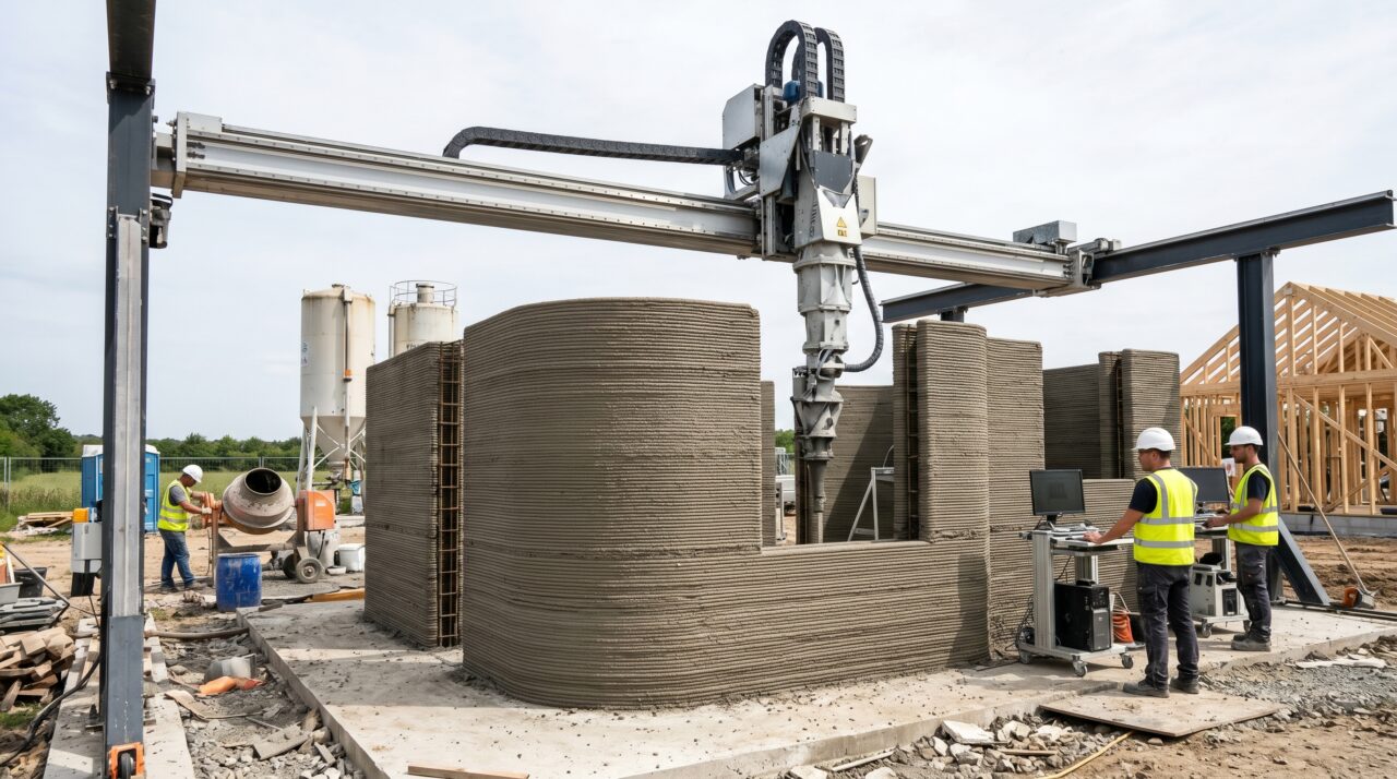 Impressão 3D de concreto na construção residencial
