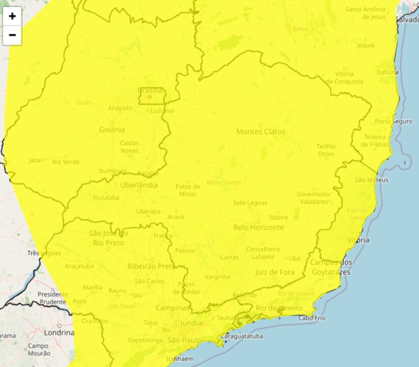 Inmet alerta para onda de frio com declínio de 3ºC a 5ºC entre os dias 04 e 06