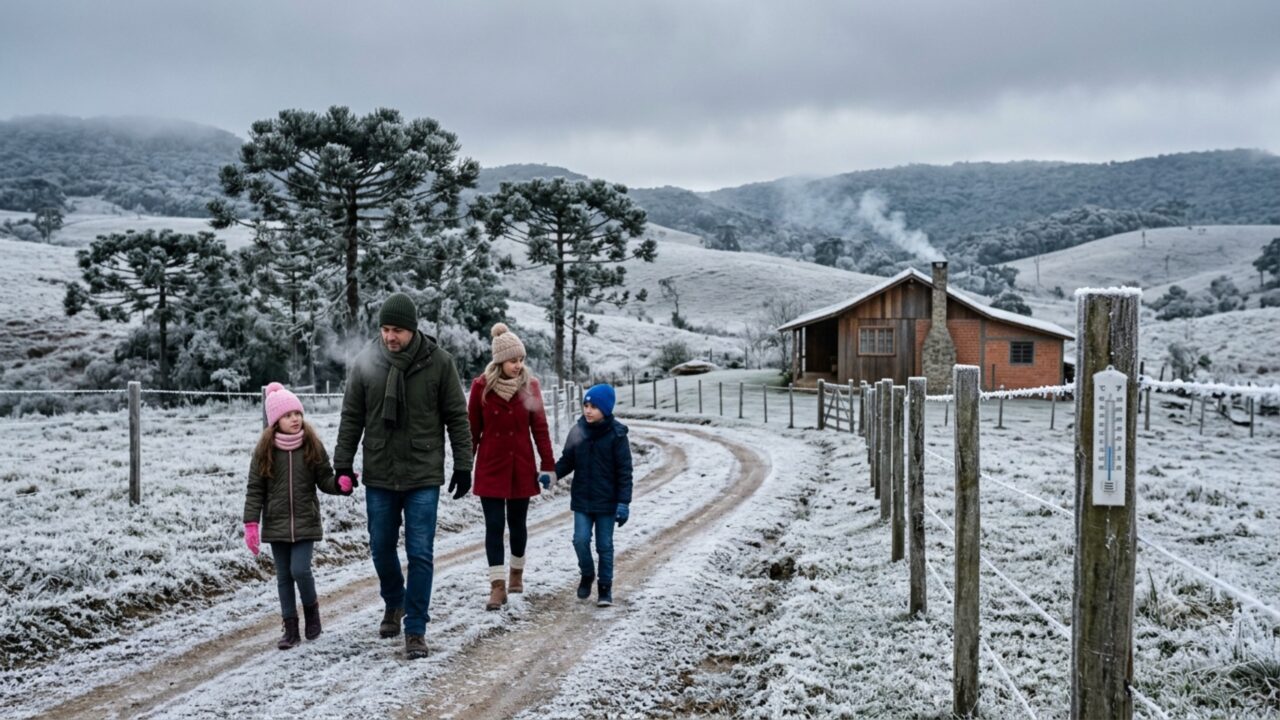 Inmet alerta para onda de frio com declínio de 3ºC a 5ºC entre os dias 04 e 06