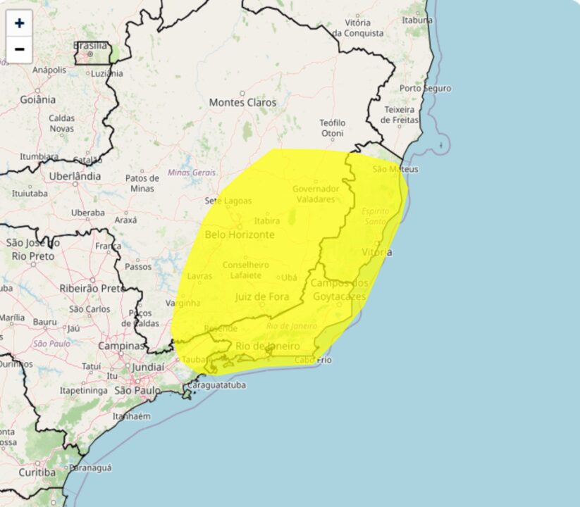 Inmet alerta para tempestade violenta no Sudeste