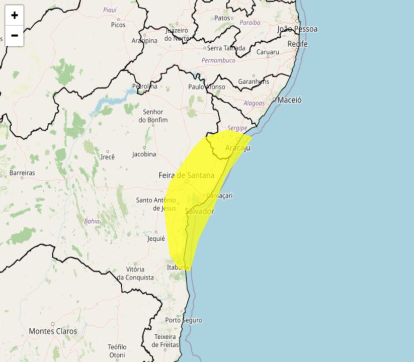 Inmet solta alerta de acumulado de chuva até o dia 05.06