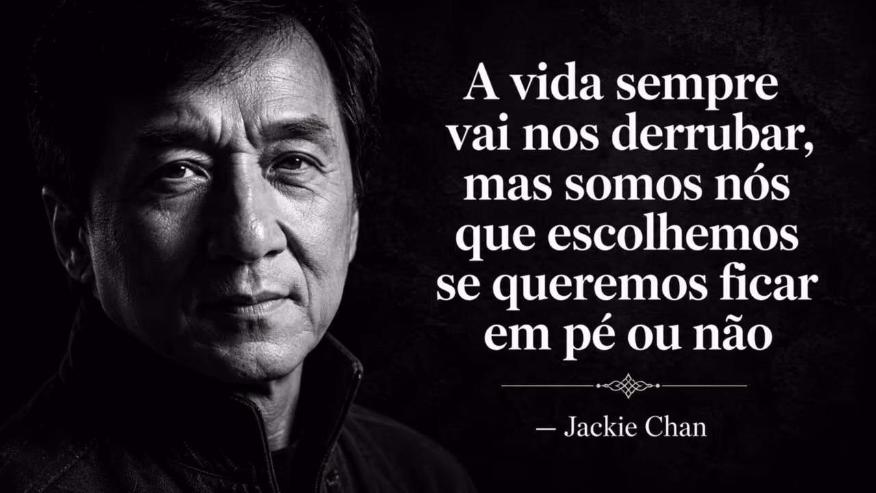 Jackie Chan sobre a força interior: “A vida sempre vai nos derrubar, mas somos nós que escolhemos se queremos ficar em pé ou não”