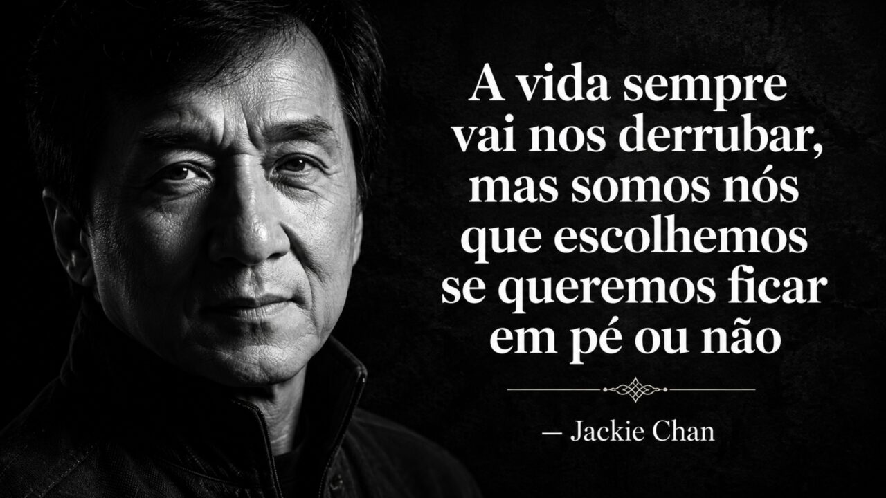Jackie Chan sobre a força interior: “A vida sempre vai nos derrubar, mas somos nós que escolhemos se queremos ficar em pé ou não”