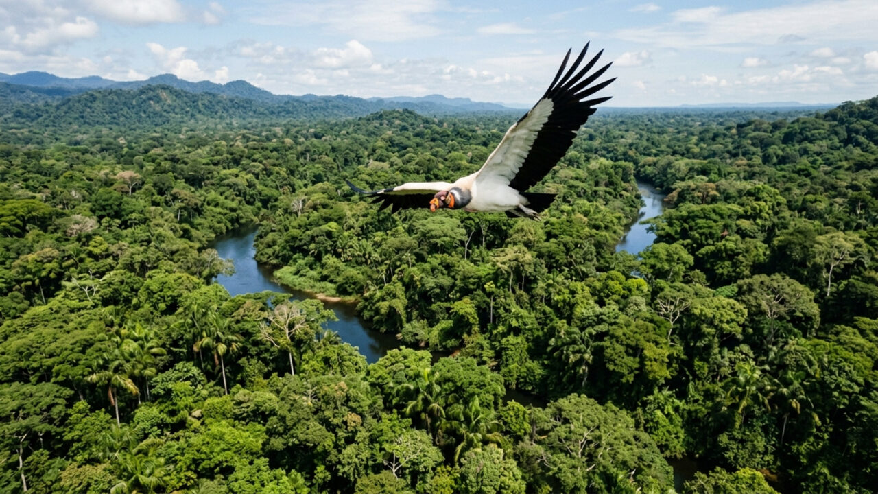 Considerado um dos maiores limpadores da natureza, esta ave de rapina colorida possui um bico extremamente forte e curvo, com força brutal para rasgar carcaças