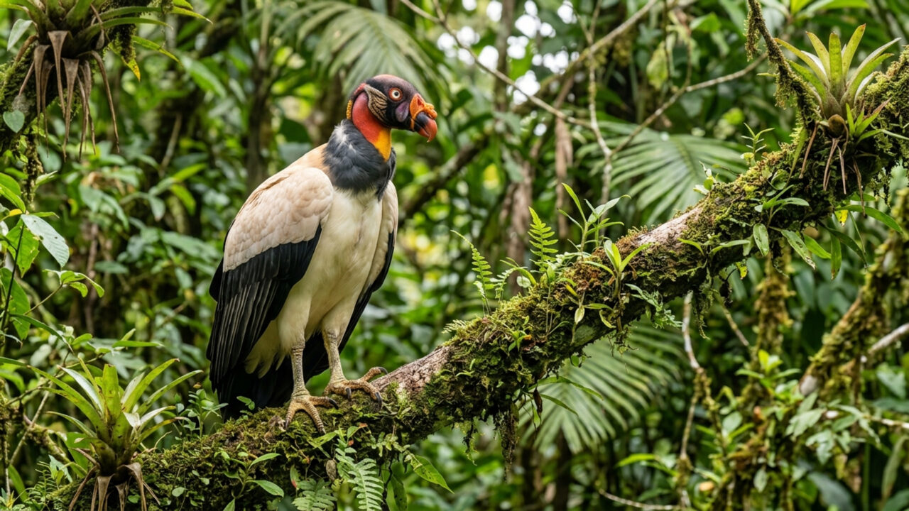 Considerado um dos maiores limpadores da natureza, esta ave de rapina colorida possui um bico extremamente forte e curvo, com força brutal para rasgar carcaças