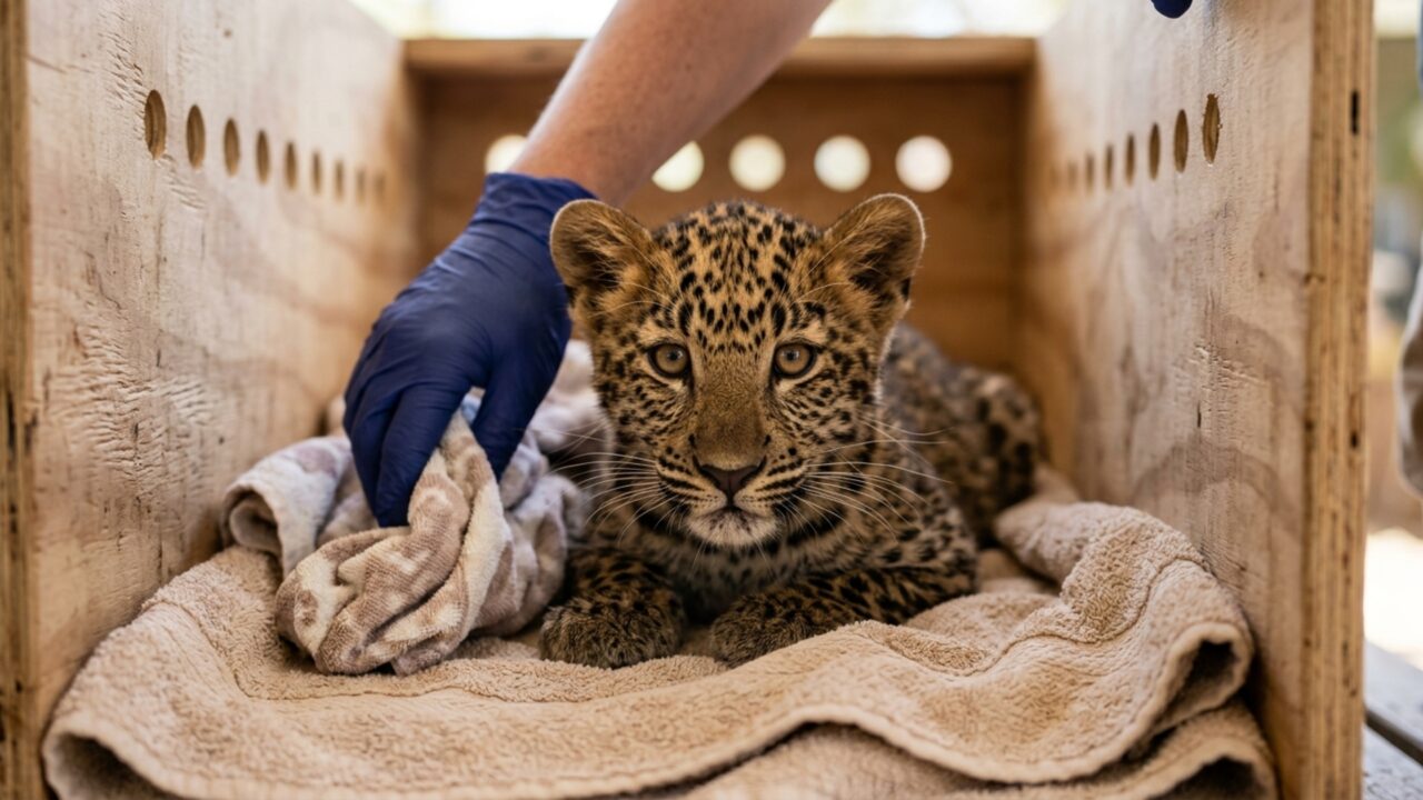 Mais de 100 filhotes de leopardo separados de suas mães foram salvos por esses especialistas em vida selvagem usando 'caixas noturnas'