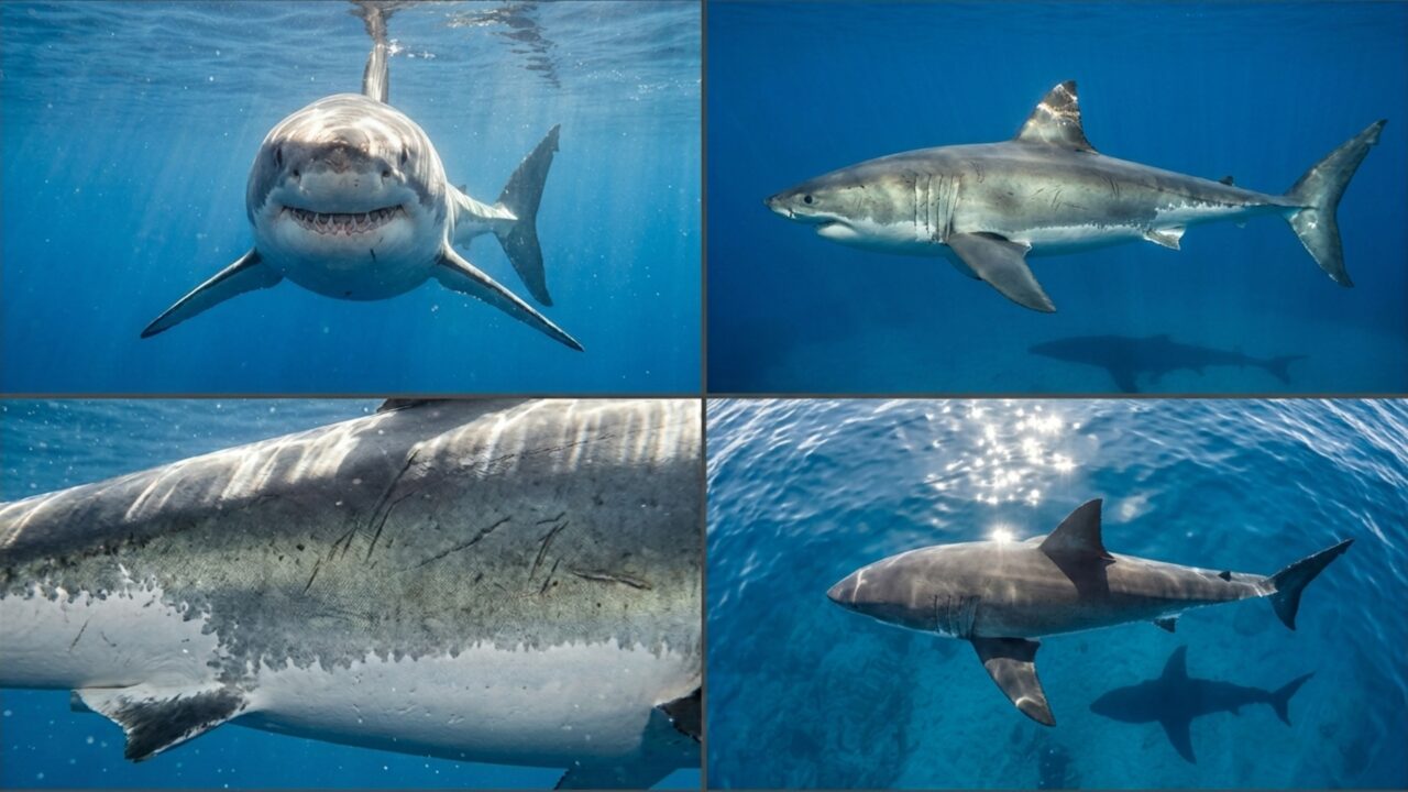 Pesando mais de 750kg e medindo mais de 4 metros de comprimento, cientistas registraram o maior tubarão-branco macho dos oceanos