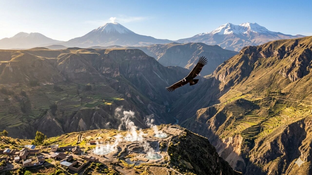 Mais profundo que o Grand Canyon e lar do condor andino: a paisagem mais deslumbrante da América do Sul está entre vulcões e fontes termais