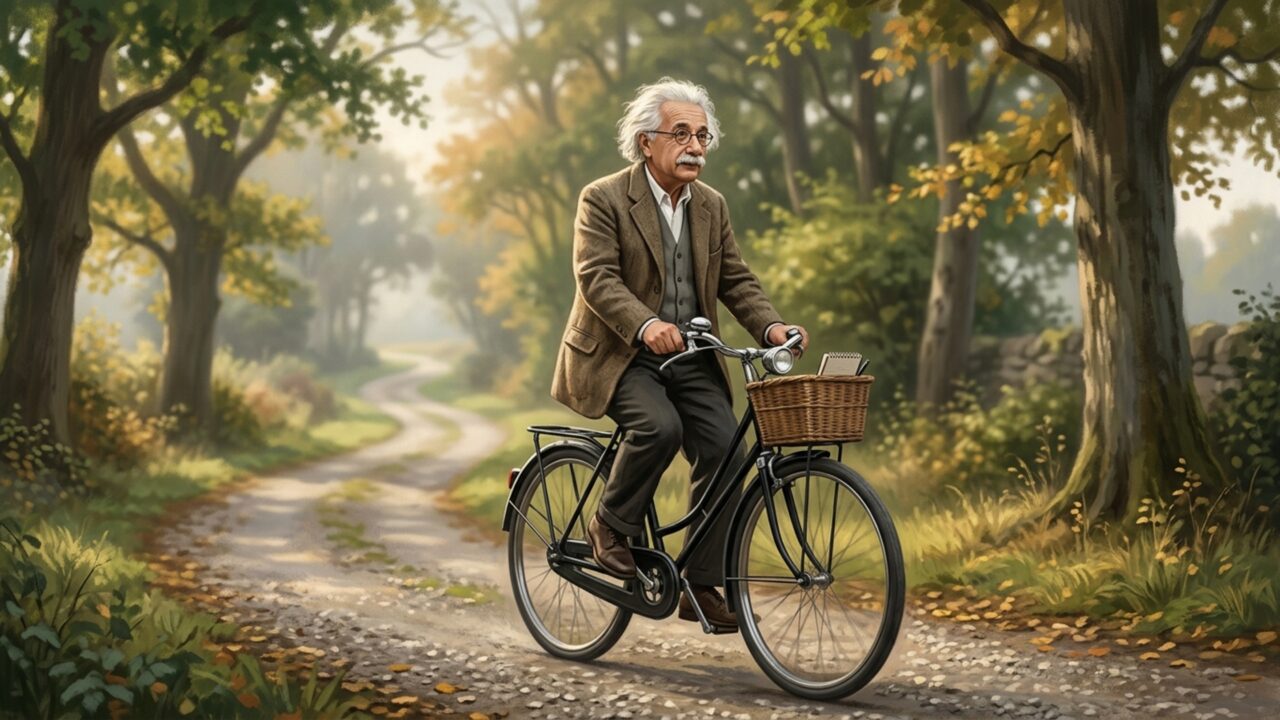 Albert Einstein ensinava: “A vida é como uma bicicleta; para manter o equilíbrio, é preciso não parar”
