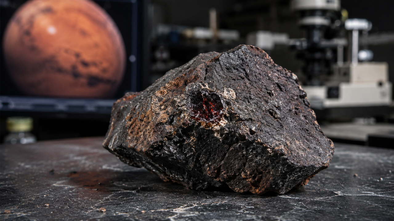 Cientistas acham mineral inesperado em meteorito de Marte e abrem nova pista sobre seu passado