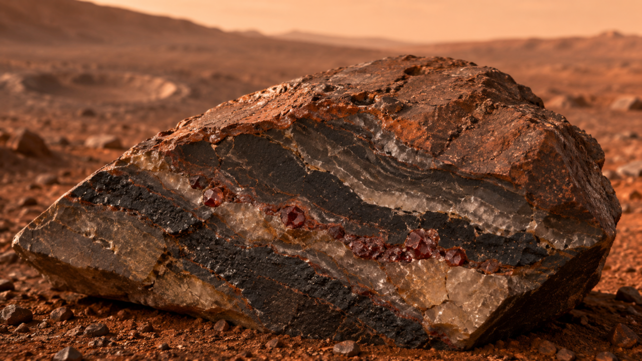 Cientistas acham mineral inesperado em meteorito de Marte e abrem nova pista sobre seu passado