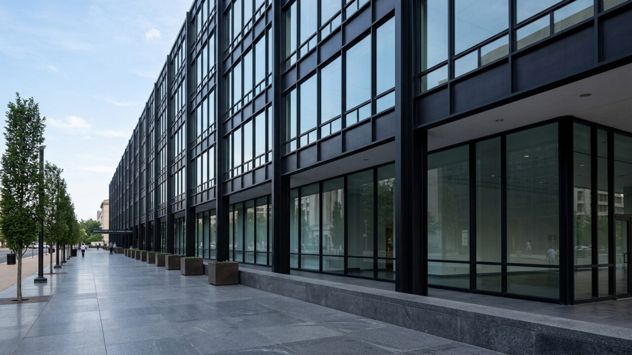 Com suas fachadas de aço preto e vidro projetadas por Mies van der Rohe em 1972, o edifício de 37 mil m² virou um marco do modernismo nos EUA