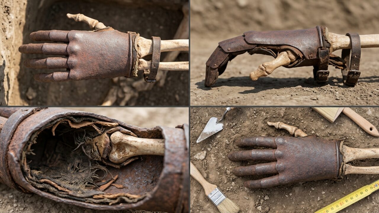 Arqueólogos desenterraram um esqueleto medieval que tinha uma mão de ferro articulada no lugar do braço esquerdo