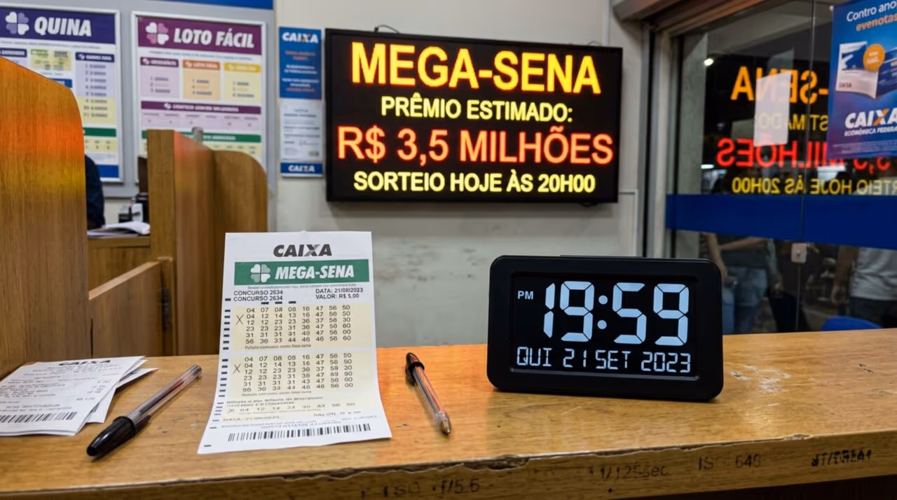 Brasileiros que pretendem apostar na Mega-Sena hoje devem correr contra o tempo