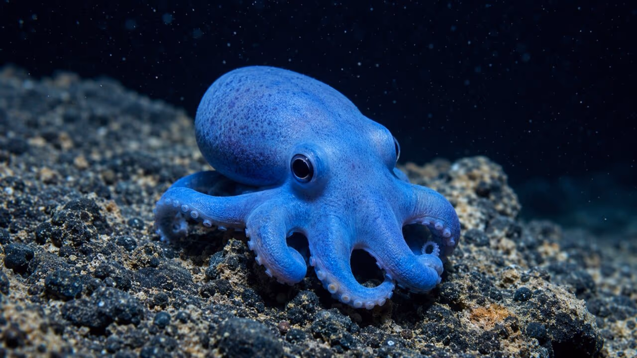 ‘Meu Deus, ele é muito lindo’: pesquisadores descobrem novo animal azul a uma profundidade de 1.773 metros