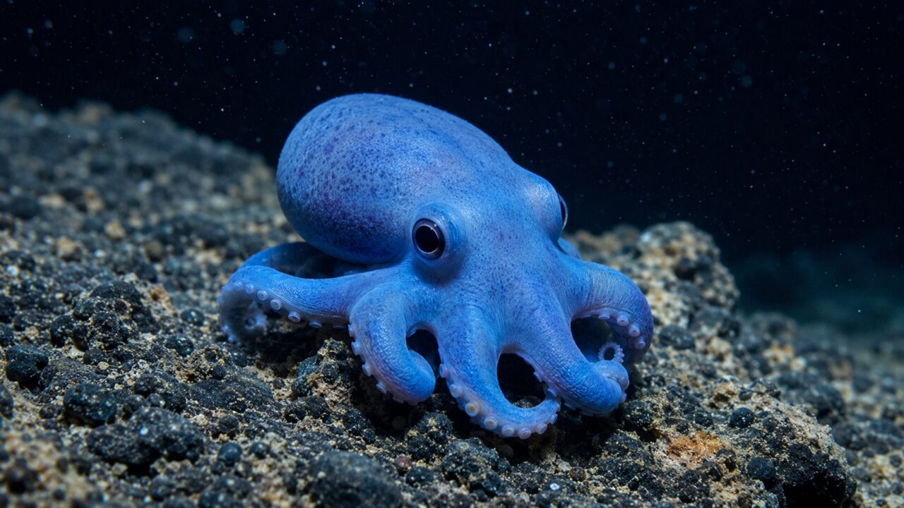 ‘Meu Deus, ele é muito lindo’: pesquisadores descobrem novo animal azul a uma profundidade de 1.773 metros