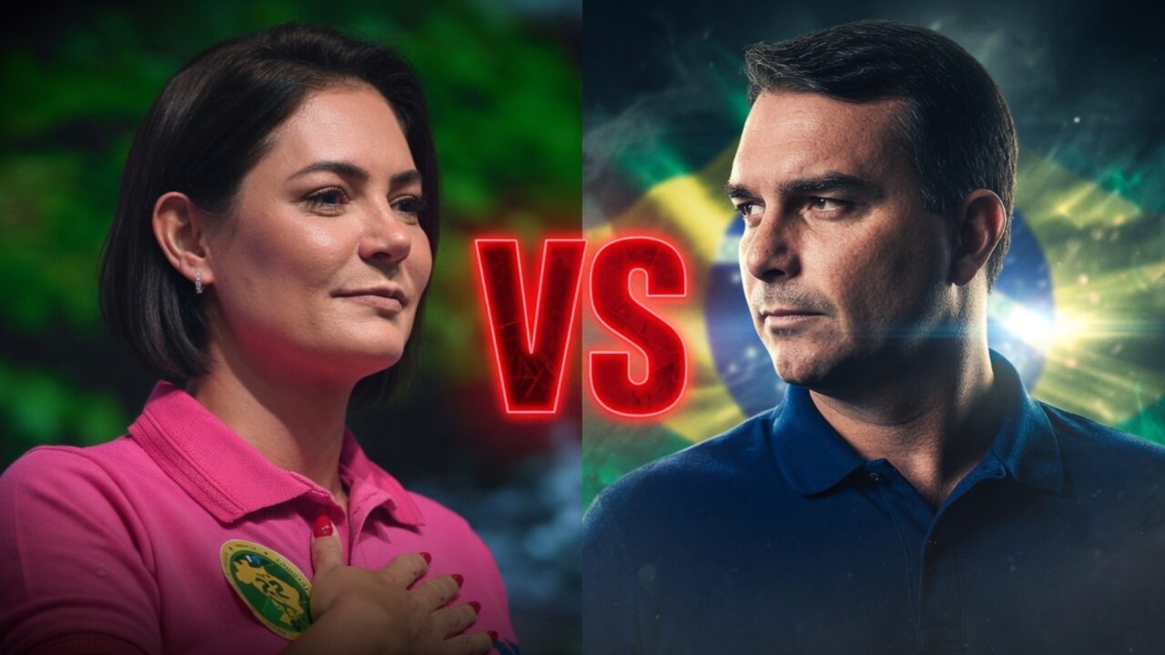 Flávio visita Bolsonaro após crise com Michelle
