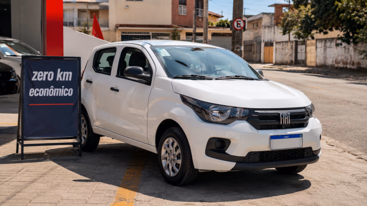 O Fiat que bebe pouco, cabe no bolso e ainda entra na lista dos zero km mais baratos do Brasil